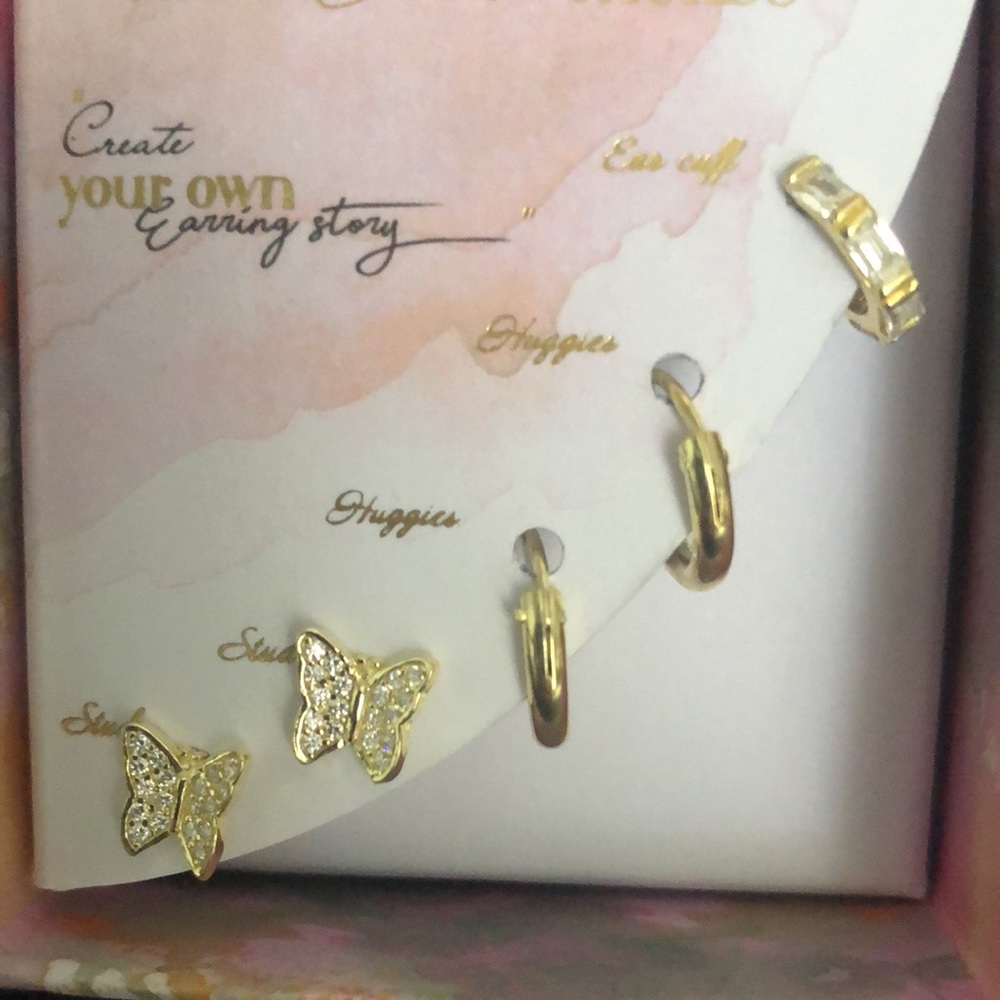 3 for $10 Sale - Cute gold-toned earring set